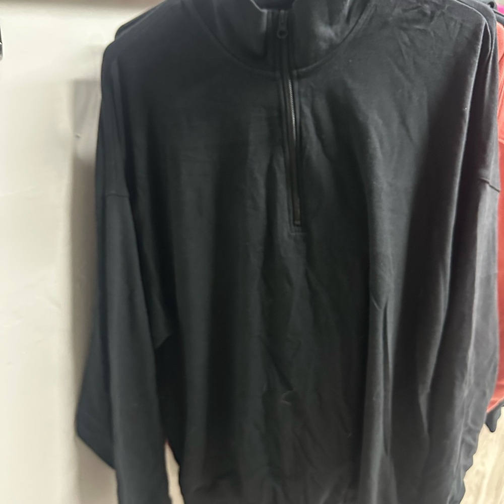 Skims men Black Half-Zip Pullover